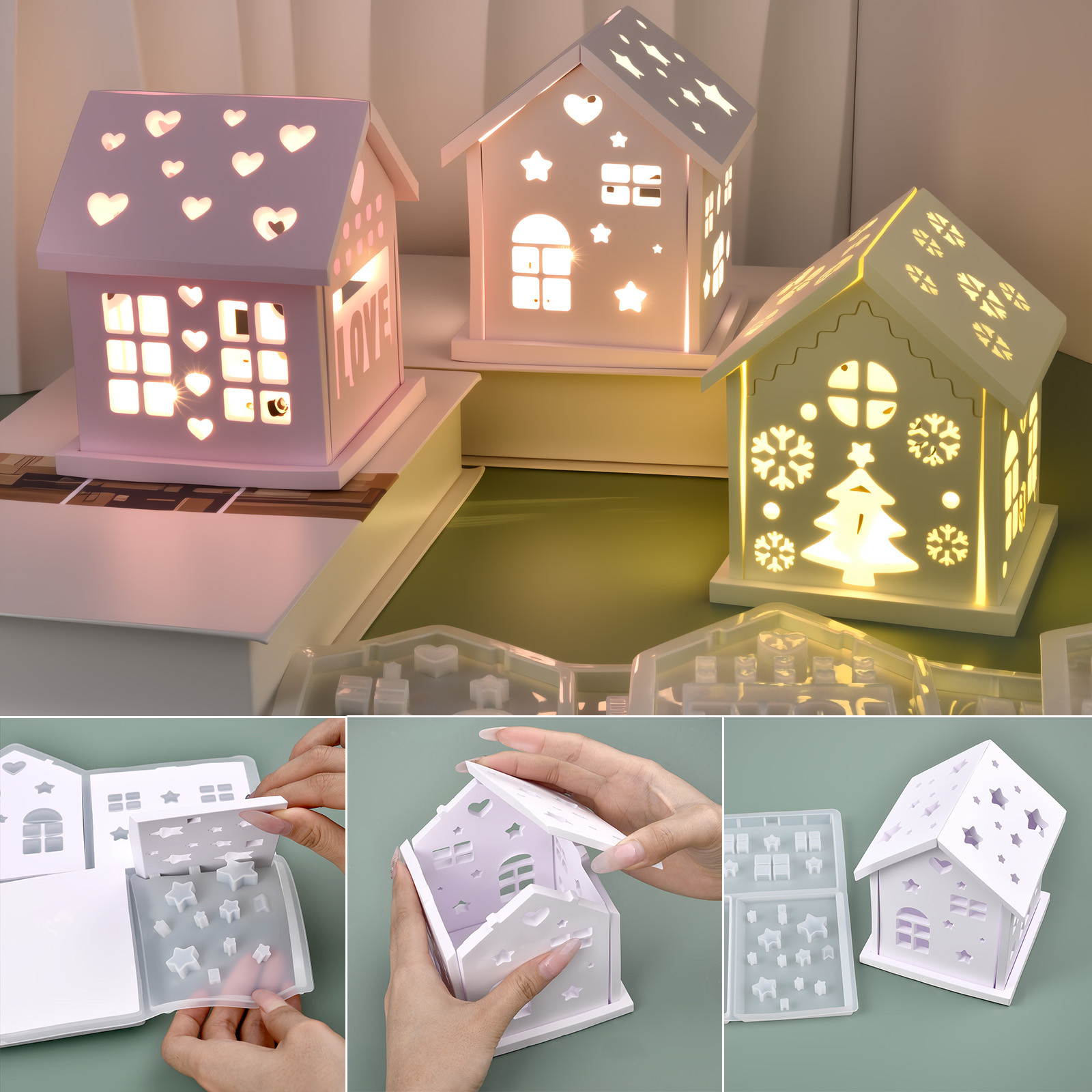 Candle Making Party - Molde de silicona para casa 3D,