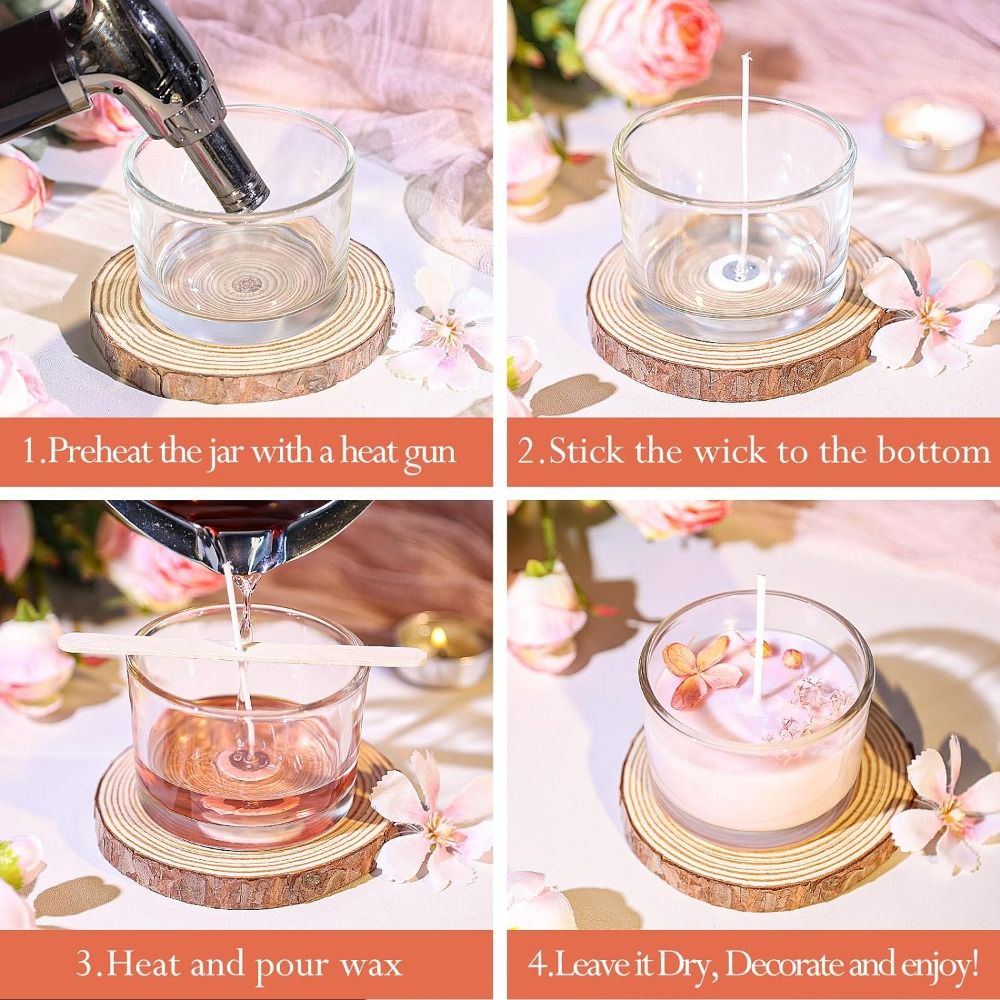 Frascos de vela de vidrio tran - Candle Making Glass Jars reseña y precio