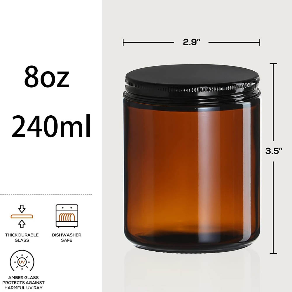 Frascos de Vidrio Ámbar de 8oz - Candle Making Glass Jars reseña y precio
