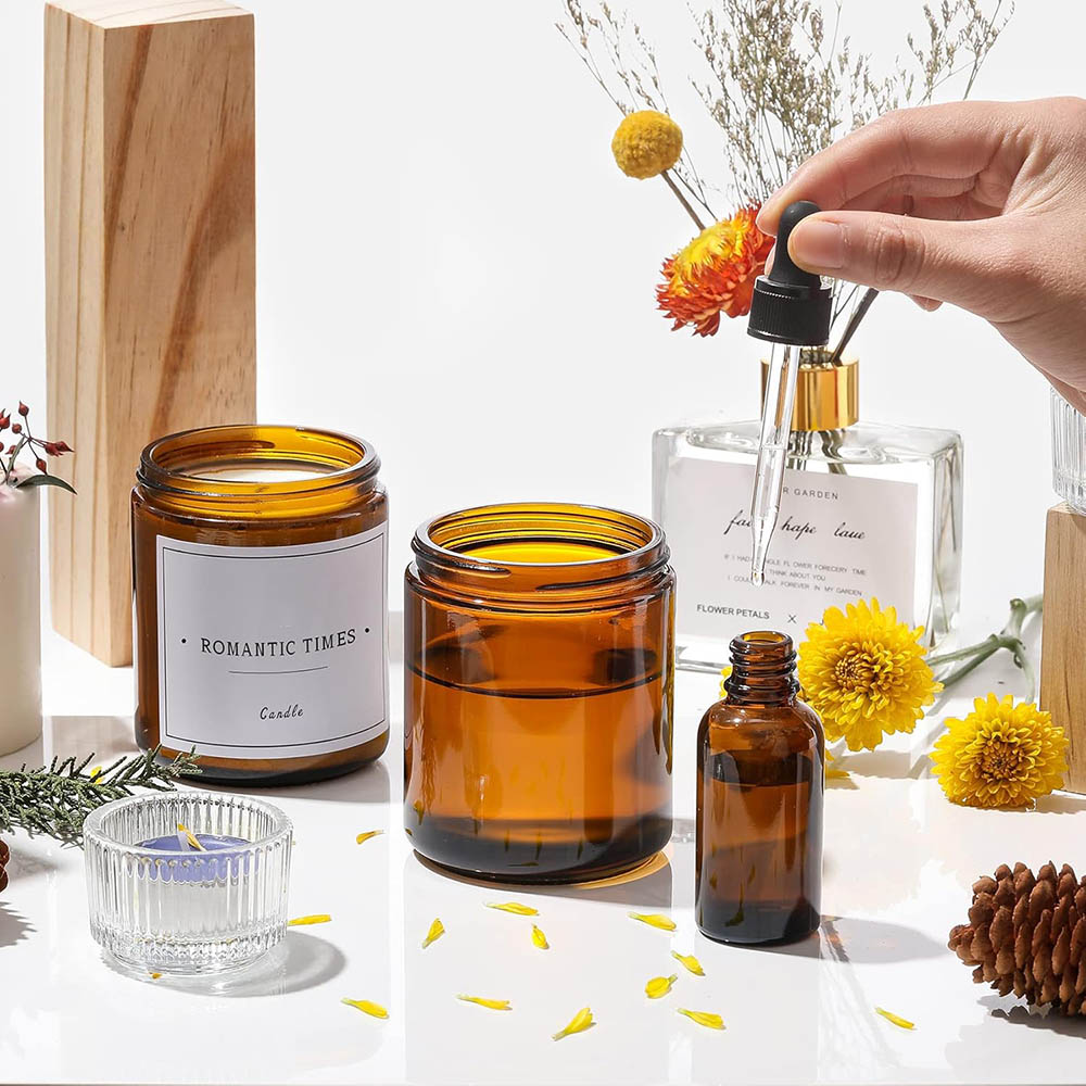 Frascos de Vidrio Ámbar de 8oz - Candle Making Glass Jars reseña y precio