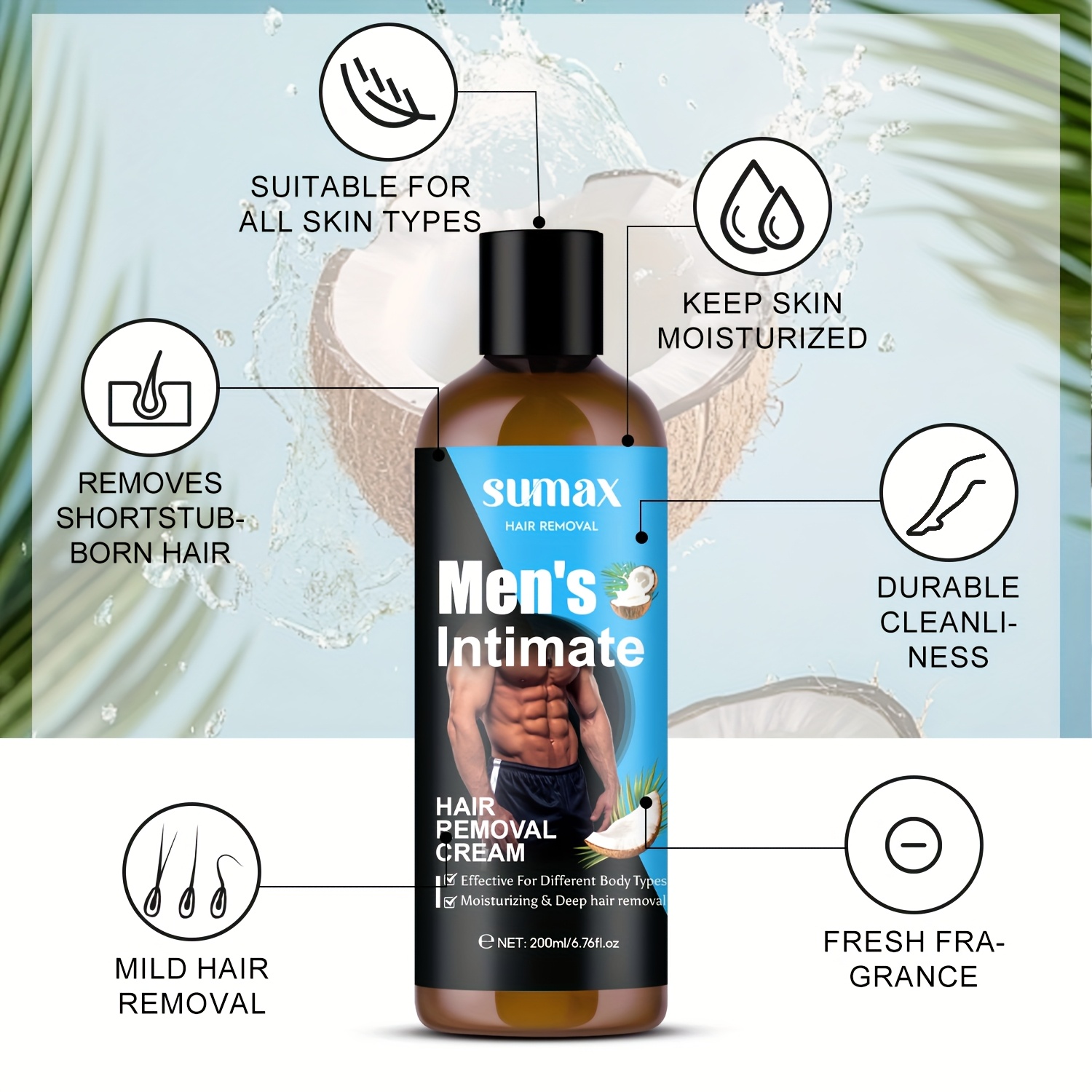 Crema Depilatoria para Hombre  - Coconut Wax Flake reseña y precio