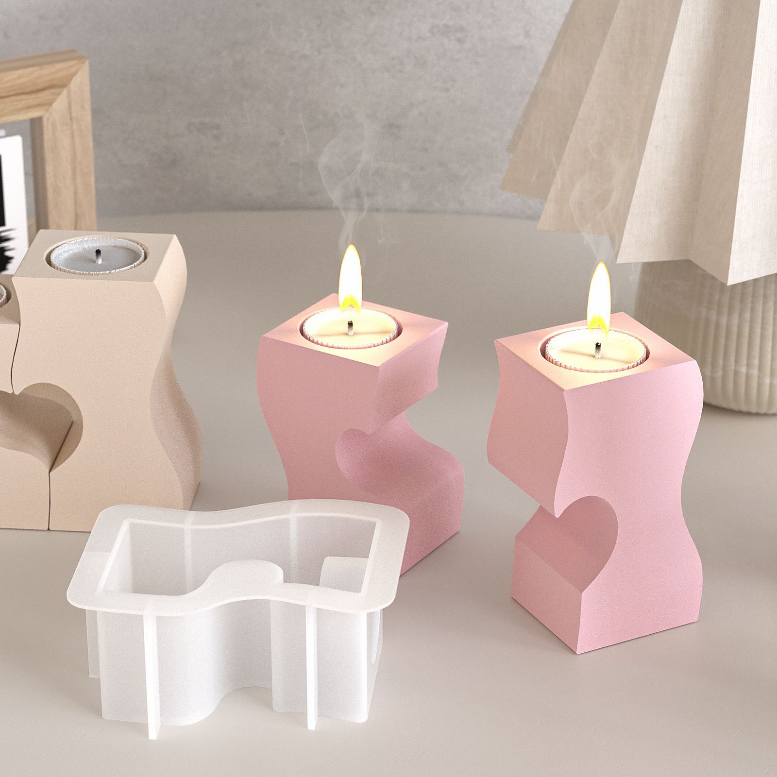 S corazón candelabro moldes de - Candle Making Diy reseña y precio