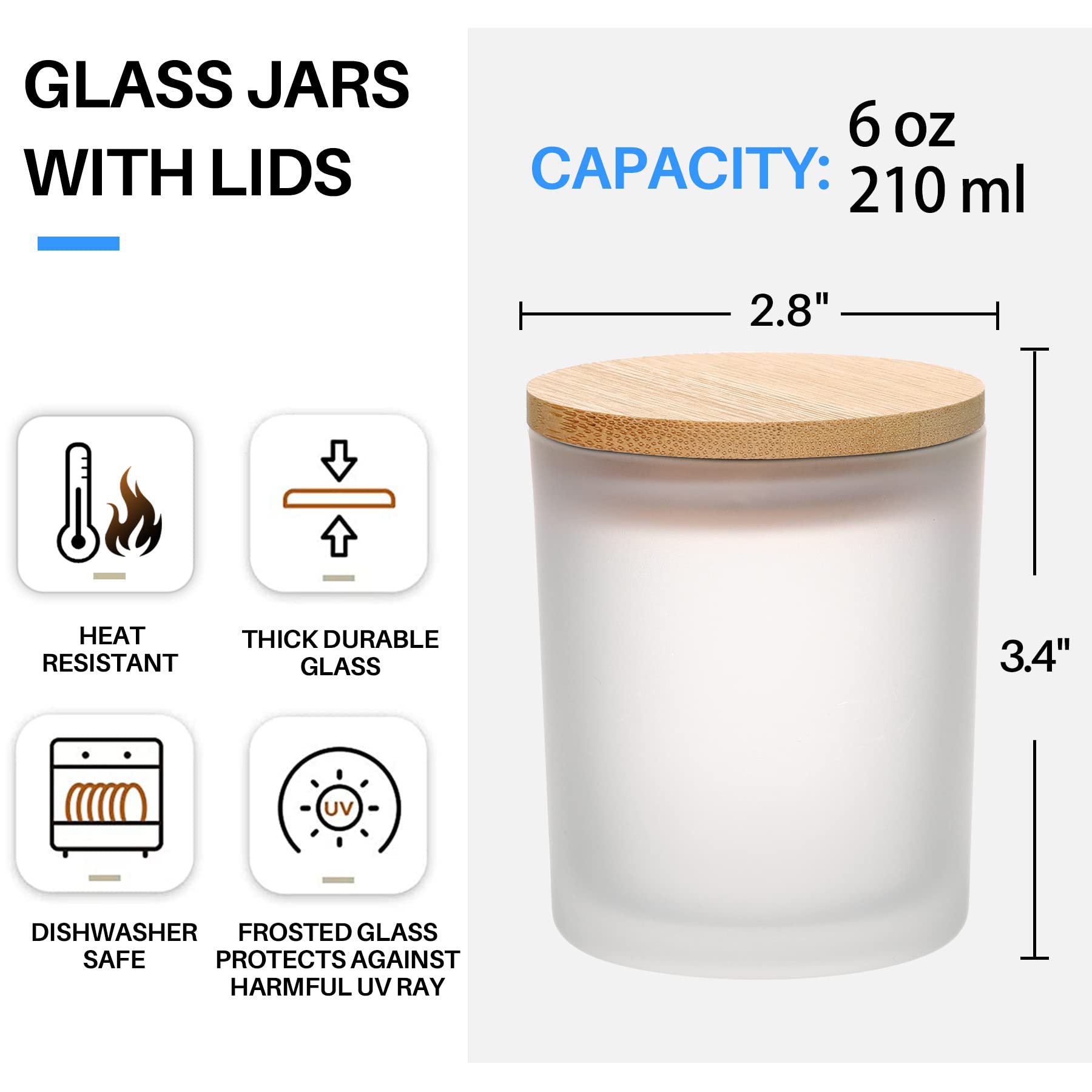 Tarro de vela de vidrio ámbar  - Candle Making Glass Jars reseña y precio