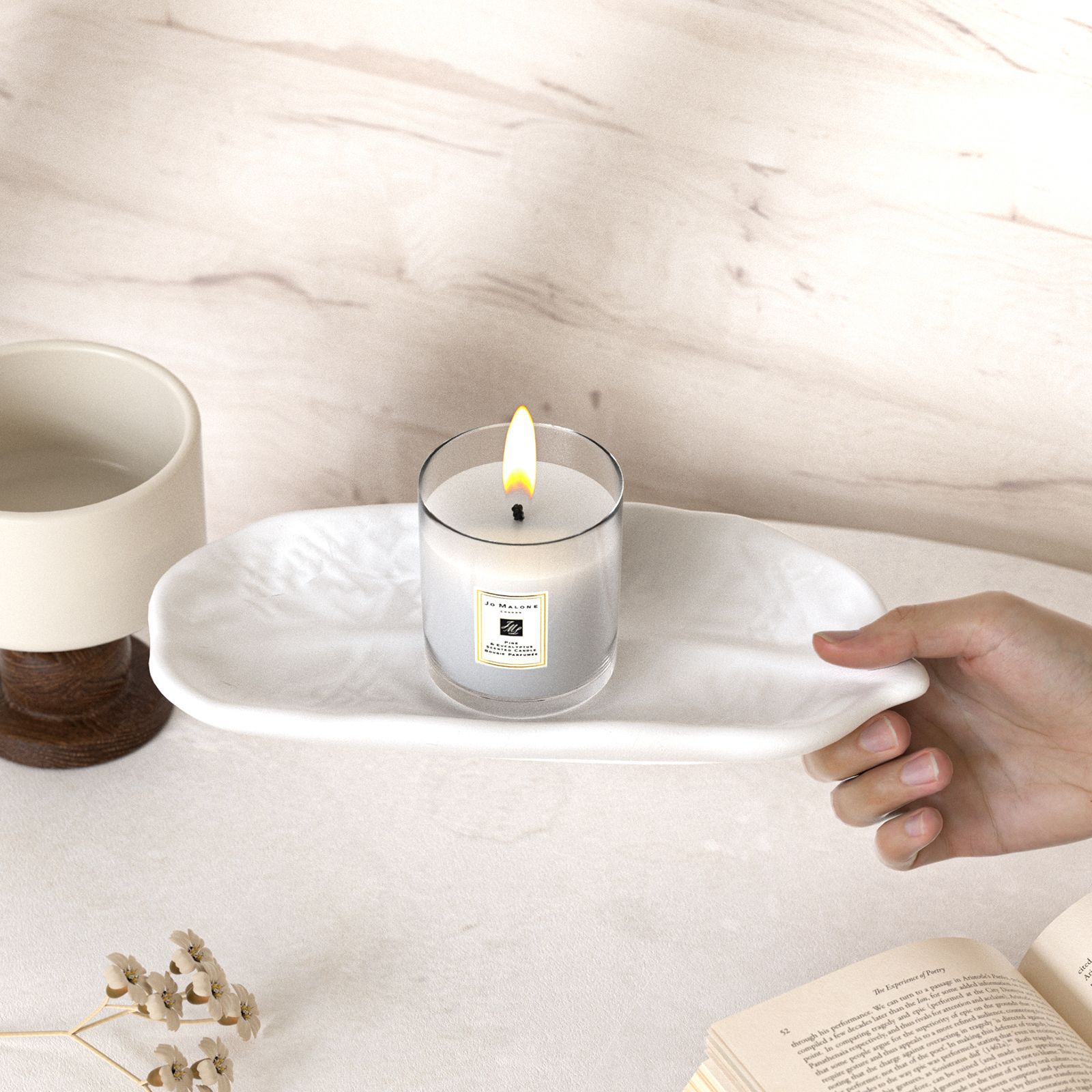 Bandeja de hojas a rayas en re - Candle Making Diy reseña y precio